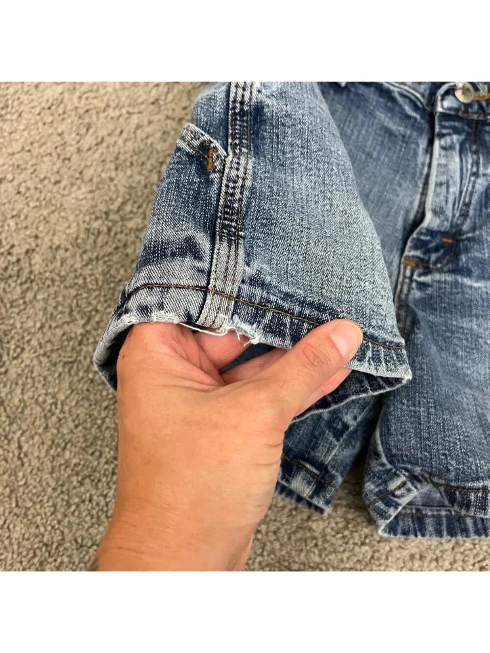 y2k distressed denim preppy summer jean cargo shorts